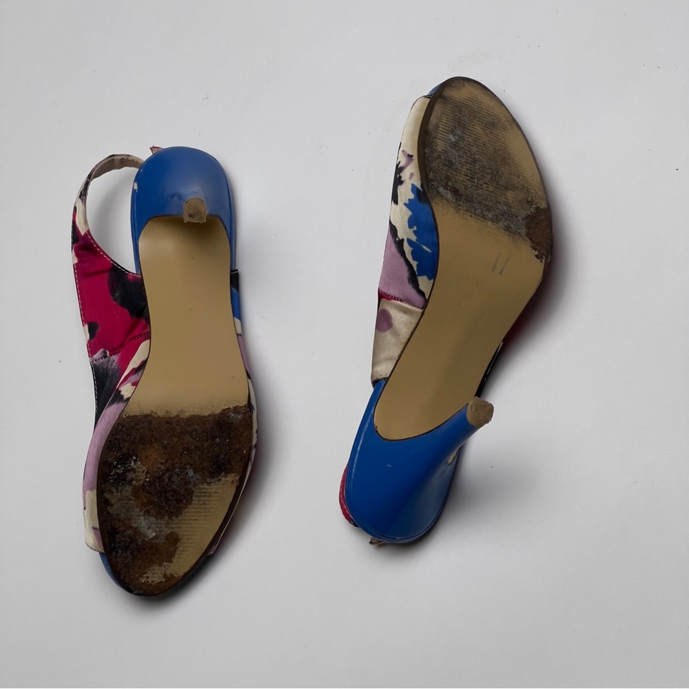 Multicolor Open Toe Heels 7.5 - Picture 3 of 5